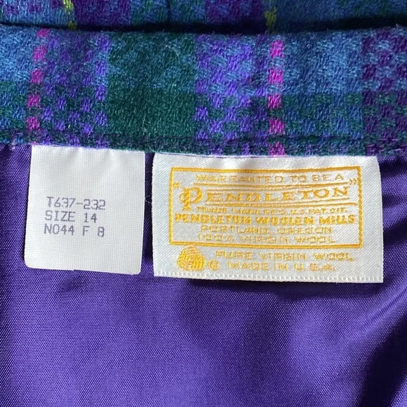 Vintage Pendleton Wool Plaid Skirt Set